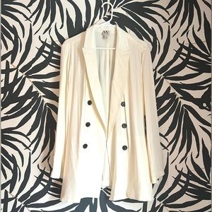 🆕 Worthington Satin Silk Blazer Jacket Coat Ivory White